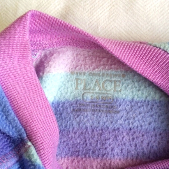 children's place striped fleece zipper footie sleeper pajamas 3-6 months baby - Picture 3 of 6